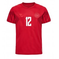Camiseta Dinamarca Kasper Dolberg #12 Primera Equipación Replica Mundial 2022 mangas cortas